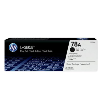 Hp 78A Toner, Black Dual Pack, CE278AD (package 2 each)